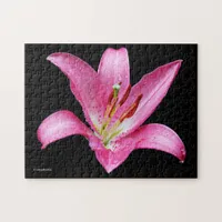 Elegant Pink Oriental Lily Lilium Stargazer Flower Jigsaw Puzzle