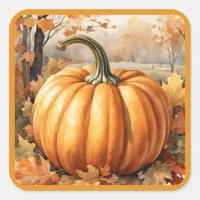 Autumn Season Pumpkin Theme  Square Sticker