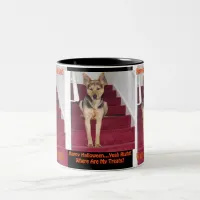 Halloween Dog and No Treats Two-Tone Coffee Mug