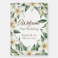 Plumeria Wedding Welcome Sign Foam Board