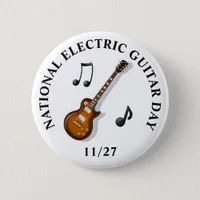 National Electric Guitar Day November 27th Holiday Button