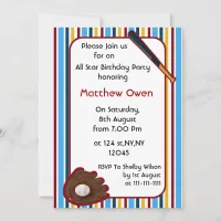 Baseball Birthday Party Invitation