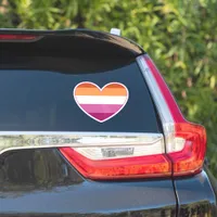 Lesbian LGBTQ+ Pride and Support Rainbow Heart   Sticker