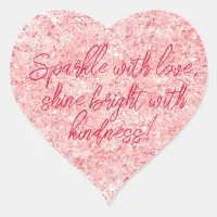 Sparkle with Love: Shine Bright with Kindness Heart Sticker