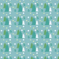 Festive Green & Blue Christmas Trees