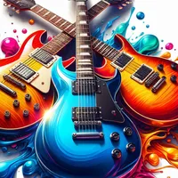 W2A Colorful Guitars Live Life Out Loud with Music