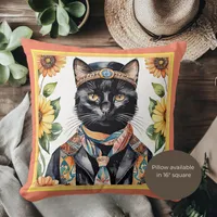 Boho Hippie Cat with Scarf