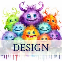 Cute Monsters Kids Birthday Party Design