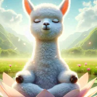 W2A Cute Alpaca Meditating on Lotus Pad in Meadow Lake