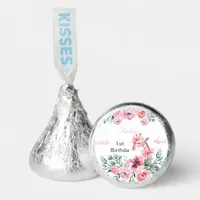 Watercolor Floral Giraffe Ribbon Girl Birthday  Hershey®'s Kisses®