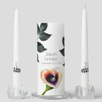  Diaphanous Calla Lily Watercolor Chic Elegant Unity Candle Set