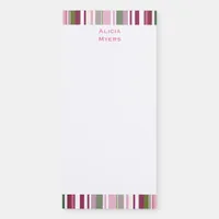 Personalized Modern Stripes Magnetic Notepad