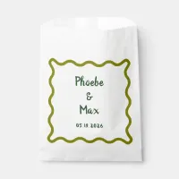 Handwritten Bold Whimsical Wavy Border Wedding  Favor Bag