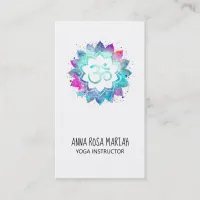 *~* Energy Healing Lotus Mandala Om Aum Symbol Business Card