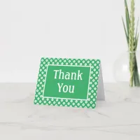 Simple Bright Green Polka-Dotted Thank You Card