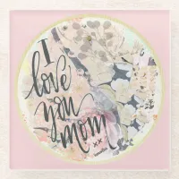 ... Light Pink Watercolor Add Any Name  Glass Coaster