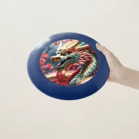 Fire breathing dragon gold blue and red scales Wham-O frisbee