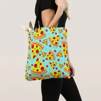 Pizza Lover Slices of Pepperoni Print Tote Bag