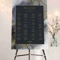 Moody Ink Charcoal Gold Seating Chart ID988 Foam Board