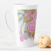 Modern Abstract Floral Latte Mug