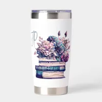 Ink Runs Deep Quote | Book Lovers Monogrammed Insulated Tumbler