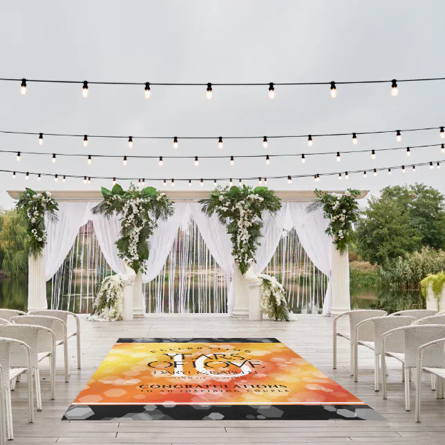 Elegant 16th Golden Topaz Wedding Anniversary Outdoor Rug