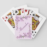 Pretty Pink Cherry Blossoms Poker Cards