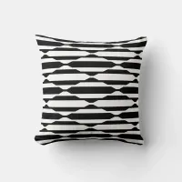 Trendy Chic Black & White Op Art Geometric Pattern Throw Pillow