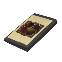 Autumn Elegance: The Floral Medallion Trifold Wallet