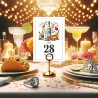 Lively and Fun Tacos and Tequila Fiesta Wedding Table Number