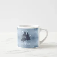 Christmas Trees and Snowflakes Blue ID863  Espresso Cup