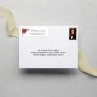 Elegant Holiday Poinsettia Address Label
