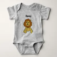 T-Shirt - Lion Cartoon with Name Baby Bodysuit