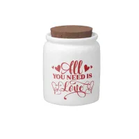 All You Need Is Love Typography Candy Jar