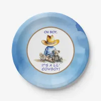 Little Cowboy Themed Baby Shower Paper Plates