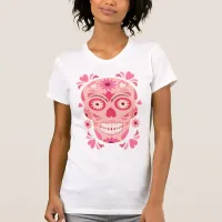 Cute Pink Sugar Skull T-Shirt