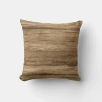 Brown Wood Texture Photo Throw Pillow