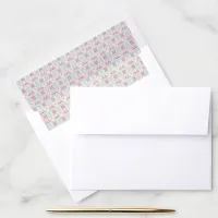 Pastel Nordic Christmas Snowflake Pattern Envelope Liner