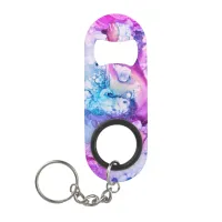 *~* Abstract Modern  Watercolor Pink Violet Purple Keychain Bottle Opener