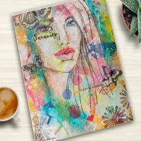 Abstract Woman Butterfly Flowers Colorful Artistic Jigsaw Puzzle