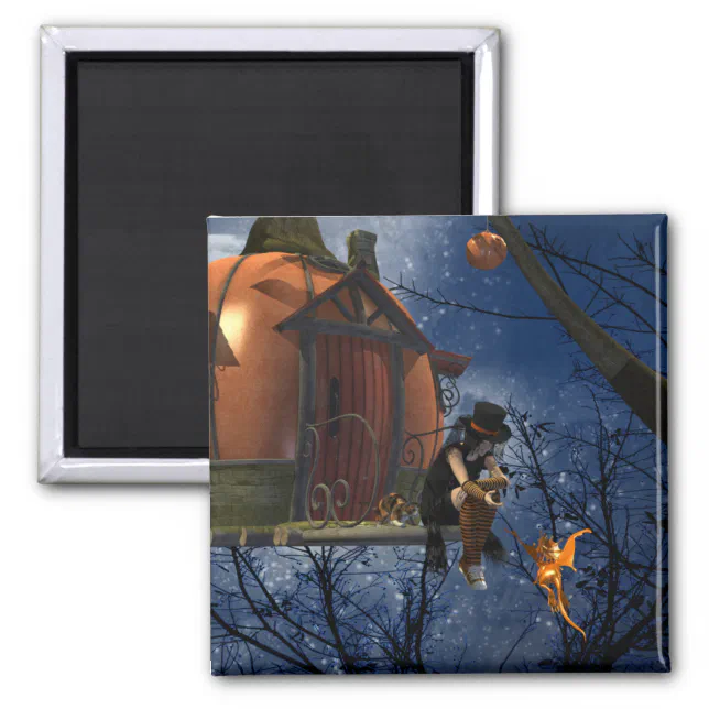 Cute Halloween Creature Encounter Magnet