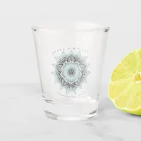 Mandala Lace Wedding Lt. Blue ID968  Shot Glass