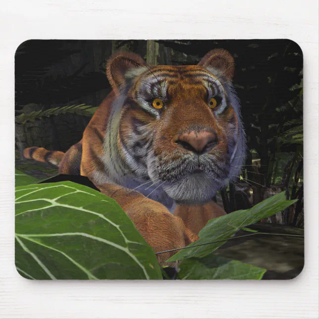 Tiger Crouching in the Jungle Mouse Pad