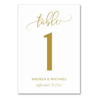 Wedding Table Numbers | Bounce Script (Gold) 1