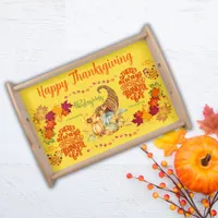 Thanksgiving Friendsgiving Autumn on yellow | Serving Tray