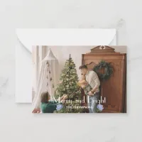 Modern Fun Photo merry and bright christmas Note Card