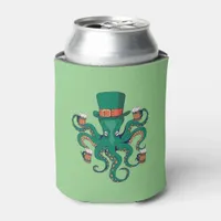 Funny St. Patricks Octopus Can Cooler