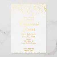 White and Gold Foil Rehearsal Dinner Foil Invitation