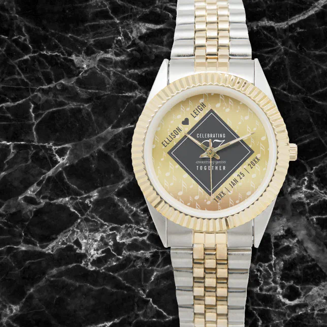 Elegant 27th Music Wedding Anniversary Watch