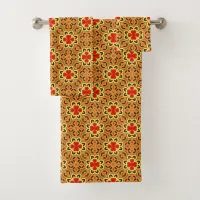 Stylish Mosaic Colorful Geometric Pattern Bath Towel Set